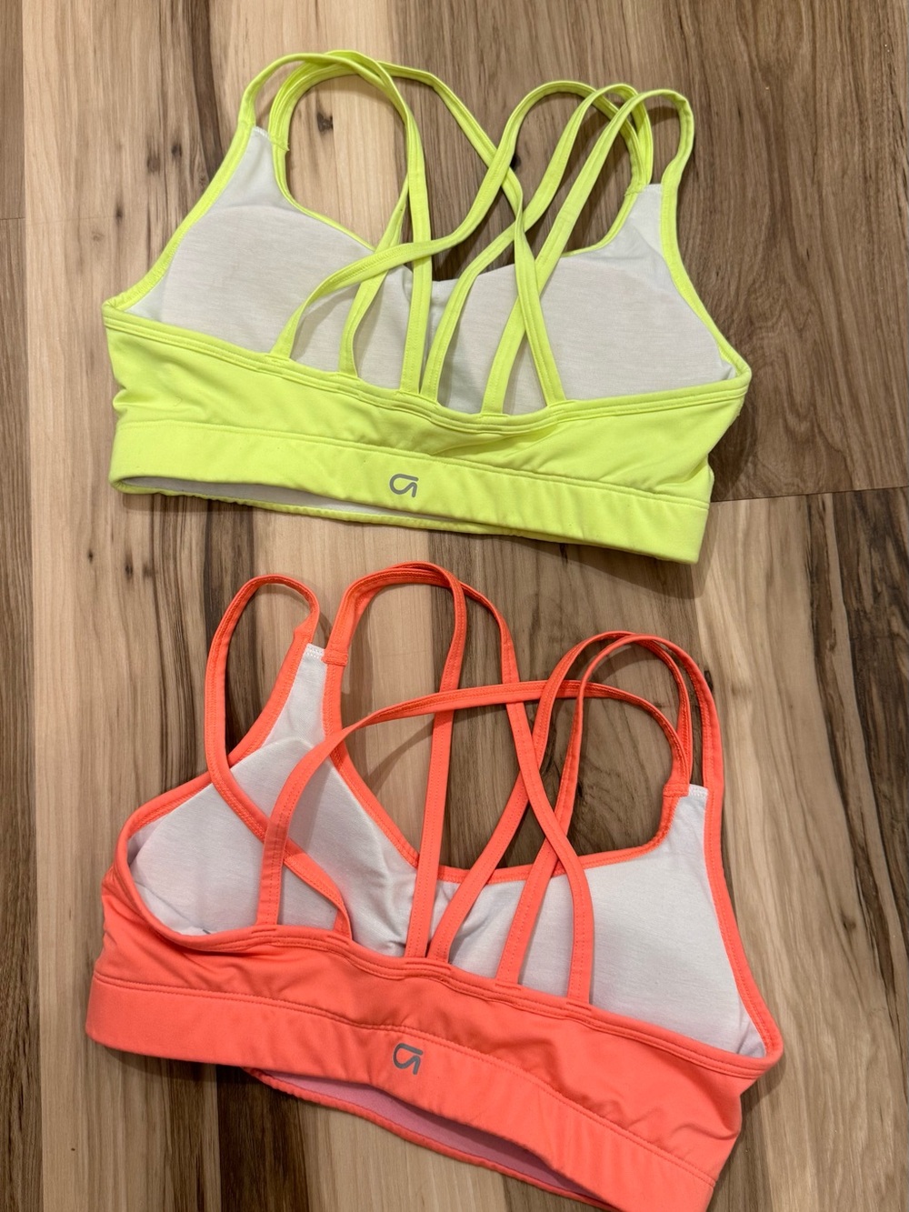 GAP Fit Neon Yellow & Orange Double-Strap Medium impact Sports bras Size Small - Picture 2 of 3